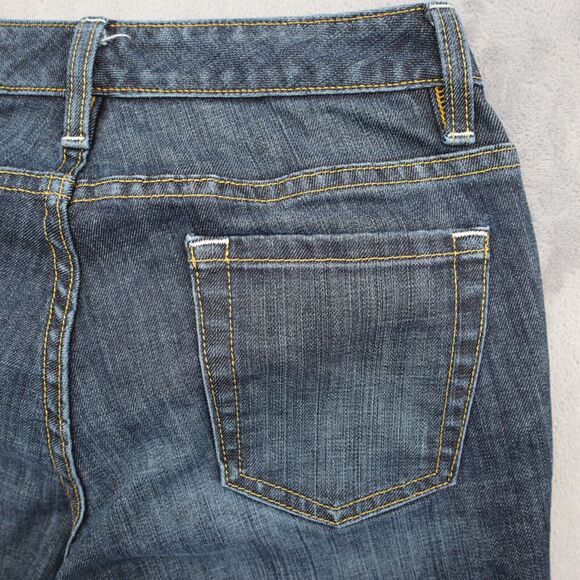 Banana Republic Pants Womens 0 Blue Flare Low Stretch Zip Dark Wash Denim Jeans - Picture 15 of 16